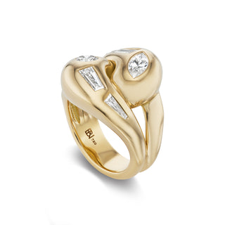 Knot Ring with Mixed-Shape Diamonds