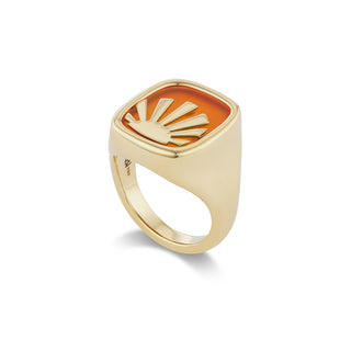 Mini Sunset Signet with Carnelian