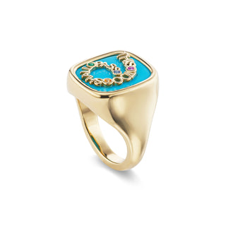 Mini This Too Shall Pass Signet with Turquoise