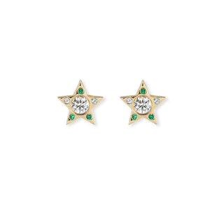 Small Star Studs with Birthstones
