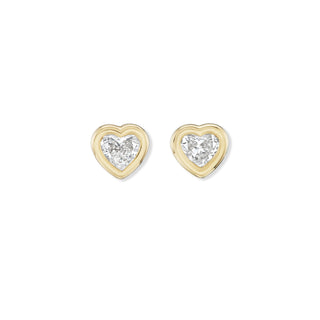 Pillow Studs with 1ct Diamond Hearts