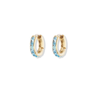 Huggies with Blue Topaz Cabochons