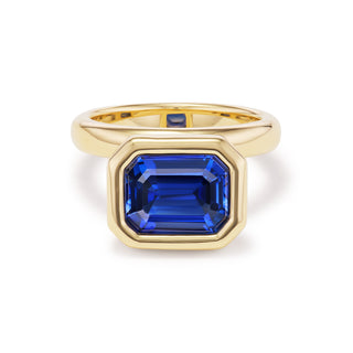 One-of-a-Kind Pillow Ring with Sapphire