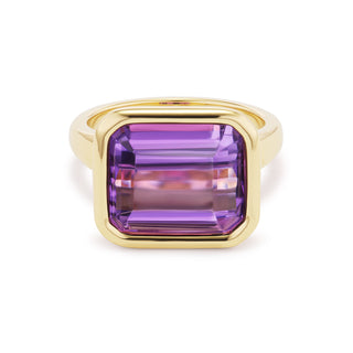 One-of-a-Kind Pillow Ring with Emerald-Cut Amethyst