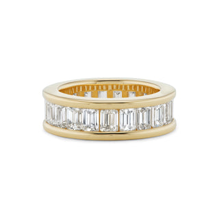 Channel-Set Band with North-South Emerald-Cut Diamonds - 24pts Each