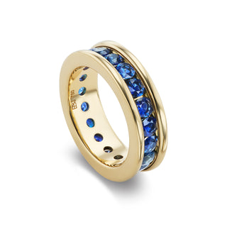 Channel-Set Band with Round Blue Sapphires