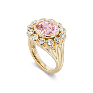 One-of-a-Kind Wildflower Ring with Cushion Blush Pink Tourmaline