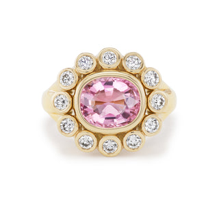 One-of-a-Kind Wildflower Ring with Cushion Blush Pink Tourmaline