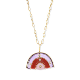 Medium Marianne Pendant with Amethyst, Carnelian, and Pink Opal