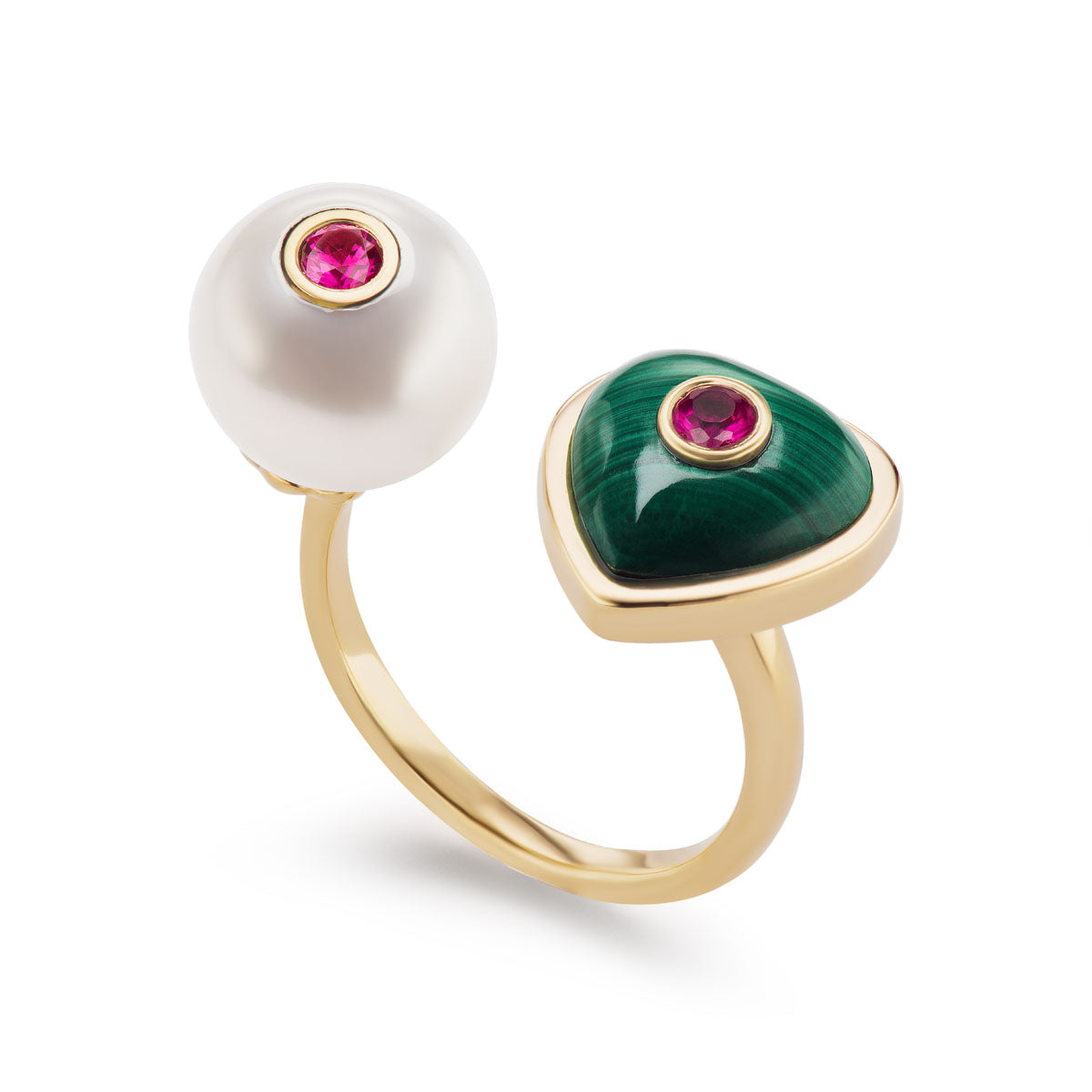 Pearl and Puff Heart Ring Brent Neale