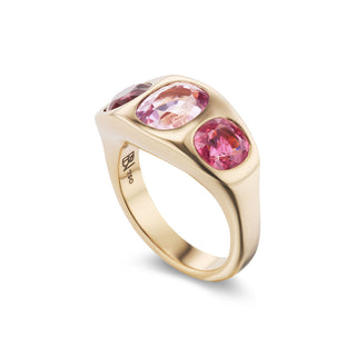 One-of-a-Kind BNS Ring with Oval Pink Spinel and Hot Pink Spinel Sides