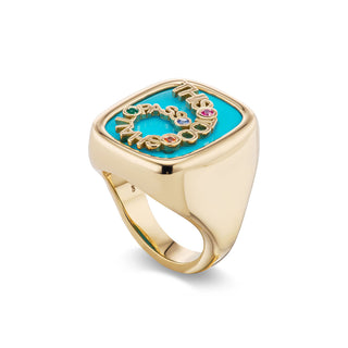 This Too Shall Pass Signet with Turquoise