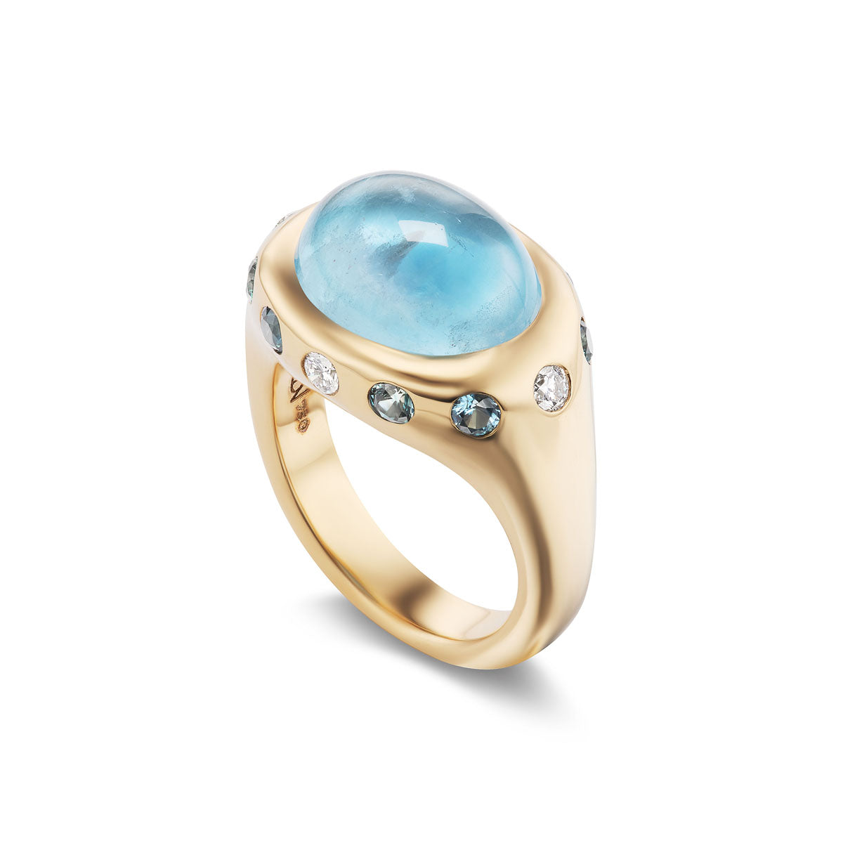 Aquamarine crown ring online