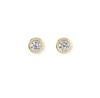 IN STOCK - Pillow Studs with 1ct Diamond Rounds