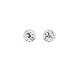 White Gold Pillow Studs with 2ct Diamonds