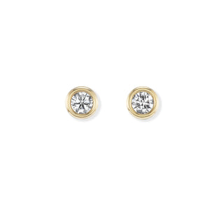 Pillow Studs with 0.40 Diamond Rounds