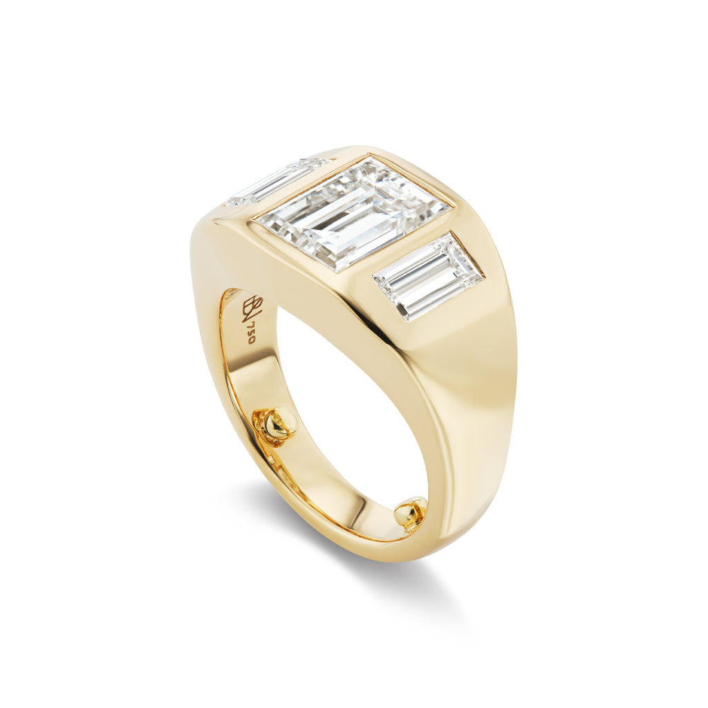 One-of-a-Kind BNS Ring with Emerald-Cut Diamond Center and Baguette Si ...