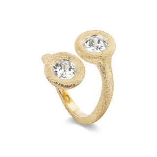 Textured Moi Et Toi Ring with 1ct Diamond Rounds