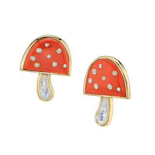 Large Magic Mushroom Earrings