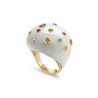 Mushroom Dome Ring with Sapphires