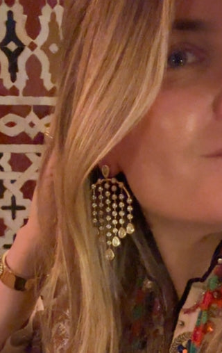 IN STOCK : Chandelier Diamond Pillow Drop Earrings