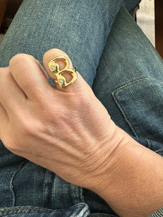 Bubble Ring with Diamonds