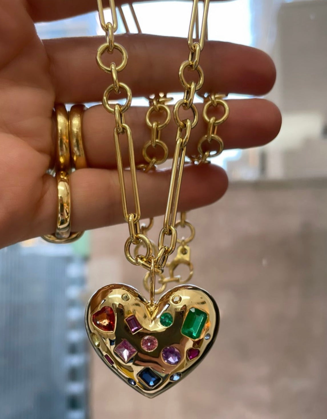 18K Gold Puffed Heart Gold Necklace – Hulberry