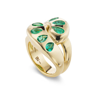 Knot Ring with Emerald Pears