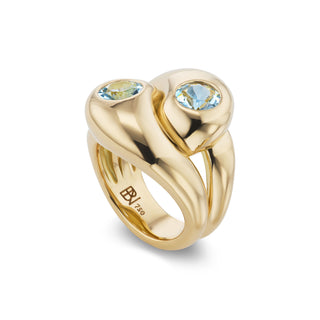 Knot Ring with 2 Round Birthstones