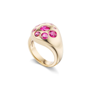 Large Petal Ring with Ruby & Pink Sapphires