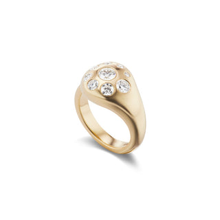 Medium Petal Ring with Diamonds