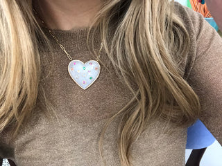 Large puffed sales heart pendant