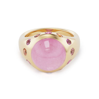One-of-a-Kind Crown Ring with Pink Tourmaline and Ombre Pink Sapphires