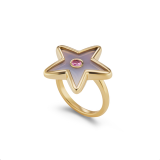 Star Inlay Ring with Sapphire