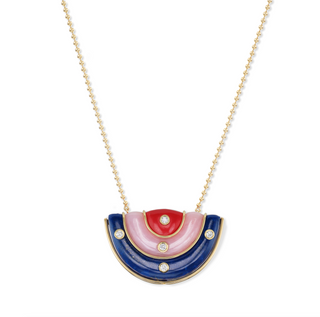 Medium Marianne Pendant with Lapis, Pink Opal, and Coral