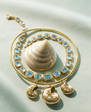 Diamond Nautilus Shell Torque Necklace