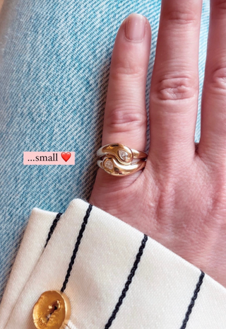 Mini Knot Ring with Diamond Pears