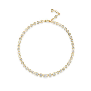 Pillow Necklace with Emerald-Cut & Asscher Diamonds