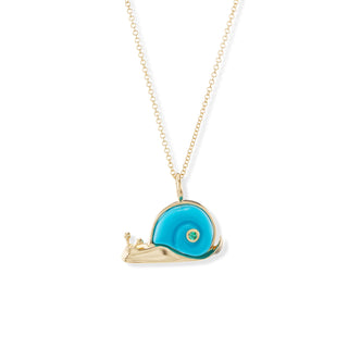 Small Snail Pendant with Turquoise Shell