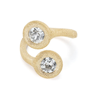 Textured Moi Et Toi Ring with 1ct Diamond Rounds