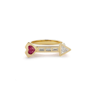 Artemis Ring with Ruby Heart