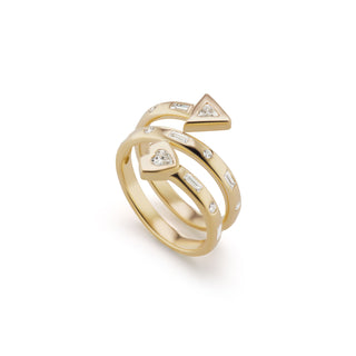 Artemis Coil Ring with Diamond Heart