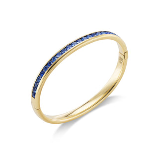 Tube Bracelet with Blue Sapphires