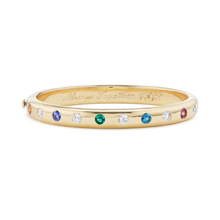One-of-a-Kind BNS Birthstone and Round Diamond Bangle
