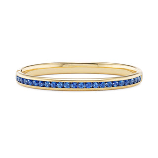 Tube Bracelet with Blue Sapphires