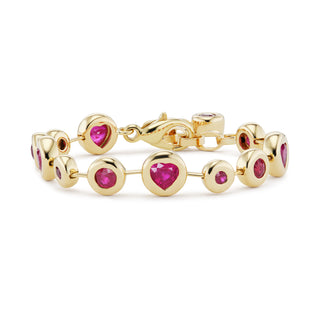 One-of-a-Kind Pillow Bracelet with Rubies