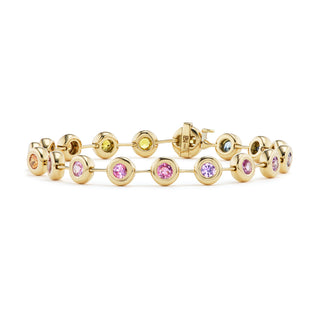 One-of-a-Kind Pillow Bracelet with Round Ombre Sapphires