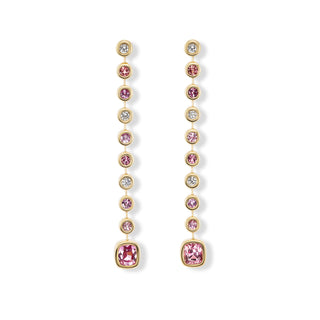 One-of-a-Kind Duster Pillow Drop Earrings with Pink Garnet