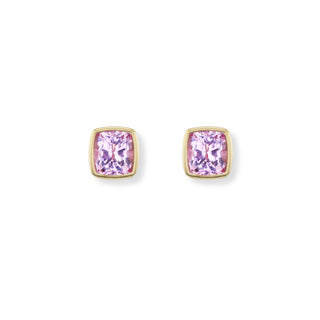 Pillow Studs with Pink Spinel