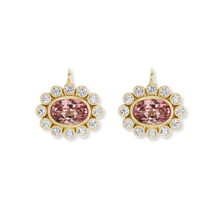 One-of-a-Kind Wildflower Drop Earrings with Blush Pink Tourmaline